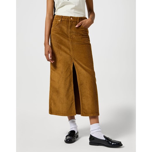 WRANGLER DAMSKIE SPÓDNICE SZTRUKSOWA WRANGLER CORDUROY MAXI COGNAC 112356436 ze sklepu YouNeedit.pl w kategorii Spódnice - zdjęcie 183923184