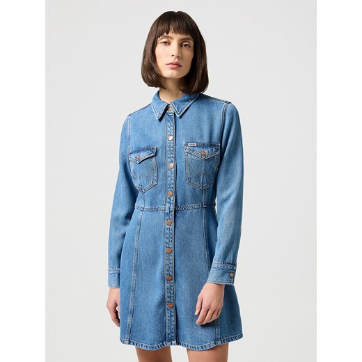 WRANGLER DAMSKA SUKIENKA JEANSOWA WRANGLER A LINE SHIRT DRESS PARTNERS 112350340 ze sklepu YouNeedit.pl w kategorii Sukienki - zdjęcie 183923263