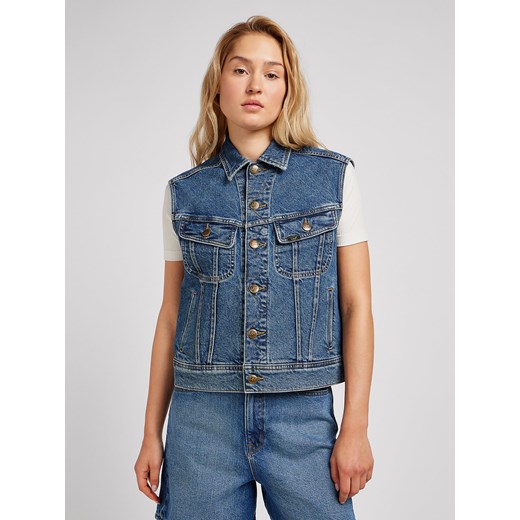 LEE DAMSKA KURTKA JEANSOWA LEE SLEEVELESS RIDER JKT CLASSIC INDIGO 112349537 ze sklepu YouNeedit.pl w kategorii Kamizelki damskie - zdjęcie 183923292