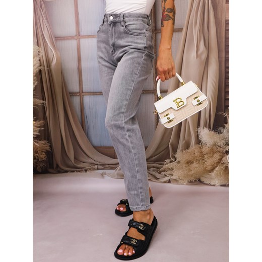 SPODNIE JEANSOWE- MOM STRETCH- SZARE ze sklepu olika.com.pl w kategorii Jeansy damskie - zdjęcie 183923321