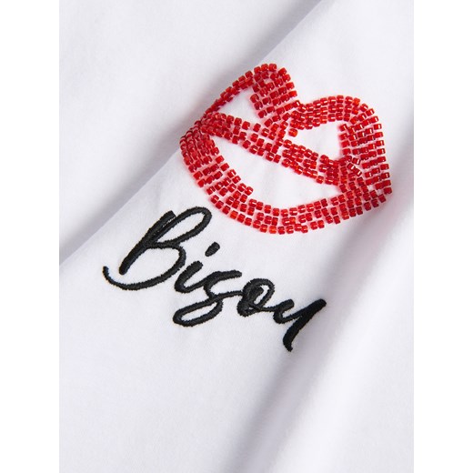 Reserved - T-shirt z aplikacją - biały Reserved M Reserved