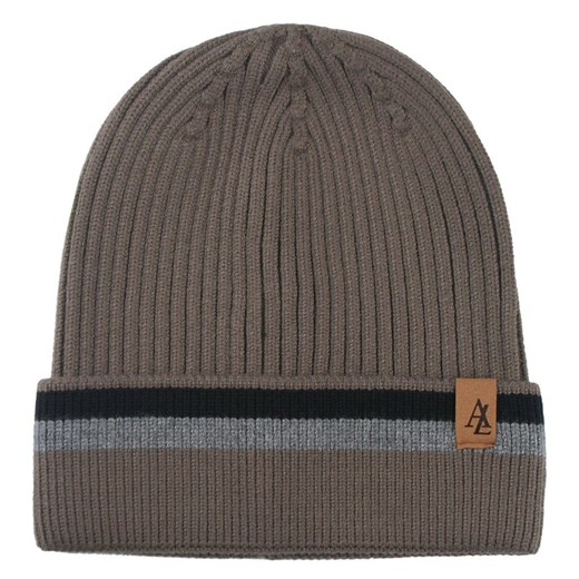 Jesienno-Zimowa Czapka (beanie) – Alties - Beżowa z Paskiem CPAALTSbeanie13bezPASczar ze sklepu JegoSzafa.pl w kategorii Czapki zimowe męskie - zdjęcie 183923570