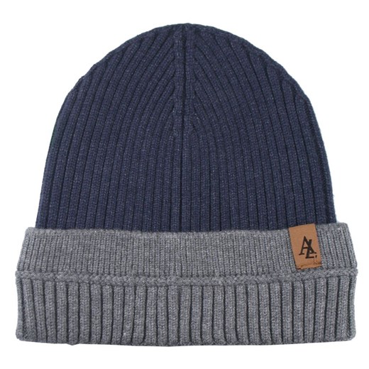 Jesienno-Zimowa Czapka (beanie) – Alties - Granat z Popielem CPAALTSbeanie6granPOP ze sklepu JegoSzafa.pl w kategorii Czapki zimowe męskie - zdjęcie 183923580