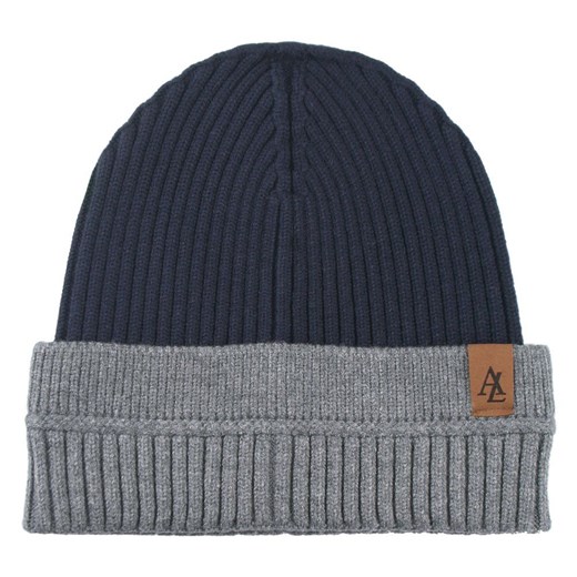 Jesienno-Zimowa Czapka (beanie) – Alties - Granatowa z Popielem CPAALTSbeanie15granPOP ze sklepu JegoSzafa.pl w kategorii Czapki zimowe męskie - zdjęcie 183923584