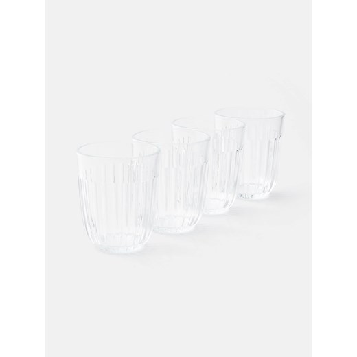 Sinsay - Ryflowane szklanki 4 pack - biały Sinsay One Size Sinsay