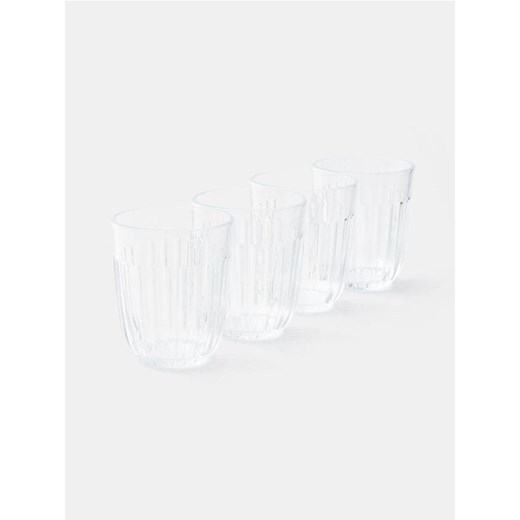 Sinsay - Ryflowane szklanki 4 pack - biały ze sklepu Sinsay w kategorii Szklanki - zdjęcie 183923733