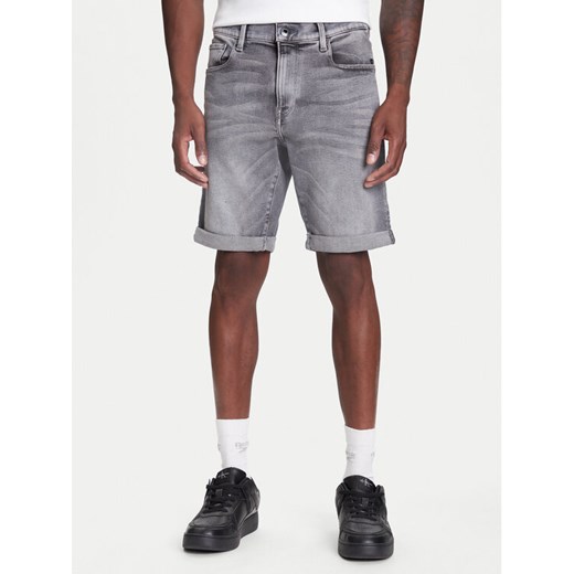 G-Star Raw Szorty jeansowe 3301 D10481-D535 Szary Slim Fit ze sklepu MODIVO w kategorii Spodenki męskie - zdjęcie 183928680