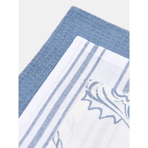 Sinsay - Ścierki kuchenne z morskim motywem 3 pack - niebieski Sinsay One Size Sinsay