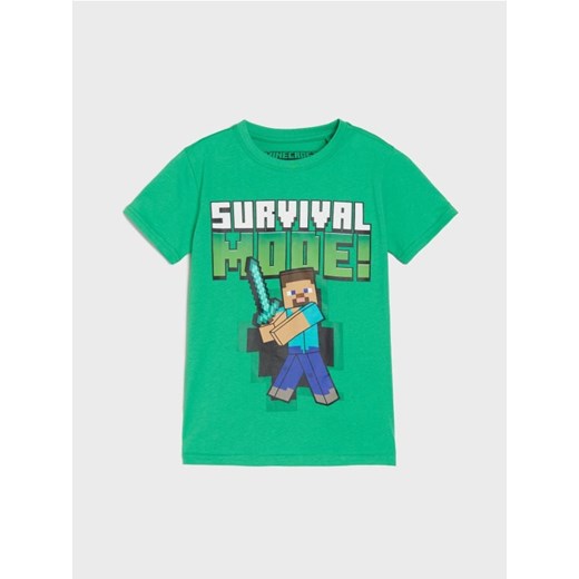 Sinsay - Koszulka z nadrukiem Minecraft - zielony ze sklepu Sinsay w kategorii T-shirty chłopięce - zdjęcie 183931511