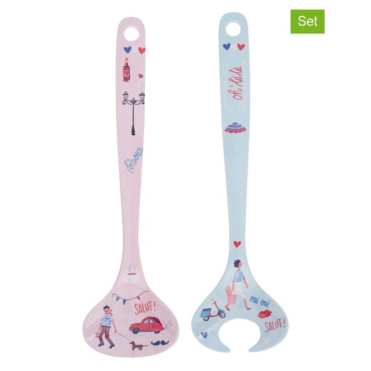 Overbeck and Friends Sztućce "Bonjour" w kolorze jasnoróżowo-błękitnym Overbeck And Friends onesize Limango Polska okazyjna cena