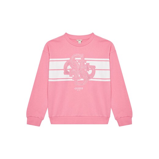 Guess Bluza J5YQ01 KA6R4 Różowy Regular Fit ze sklepu MODIVO w kategorii Bluzy dziewczęce - zdjęcie 183932123
