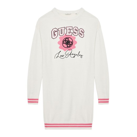 Guess Sukienka dzianinowa J5YK09 Z3OF0 Biały Regular Fit ze sklepu MODIVO w kategorii Sukienki dziewczęce - zdjęcie 183932150