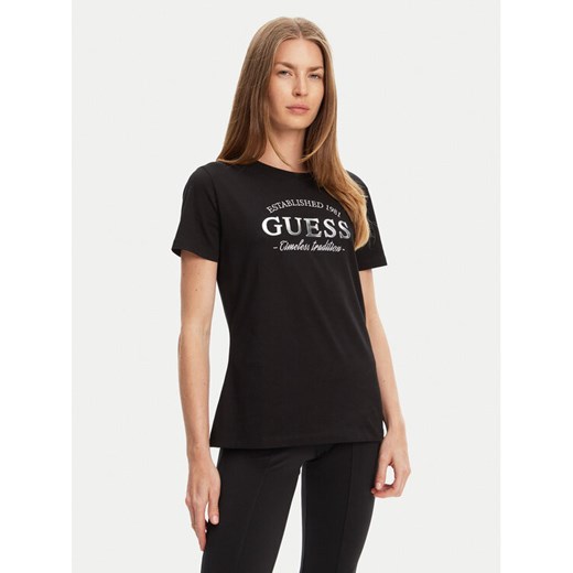 Guess T-Shirt V5YI12 J1314 Czarny Regular Fit ze sklepu MODIVO w kategorii Bluzki damskie - zdjęcie 183932164