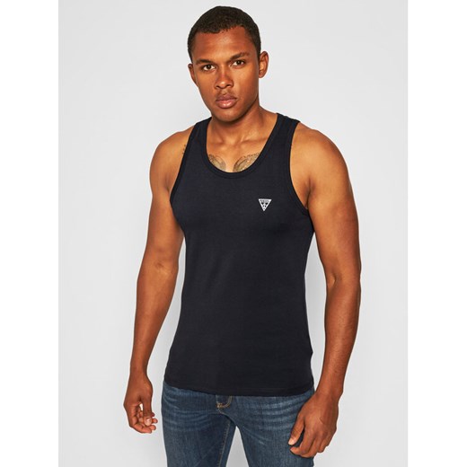 Guess Tank top U97M02 JR003 Czarny Regular Fit ze sklepu MODIVO w kategorii Podkoszulki męskie - zdjęcie 183934713