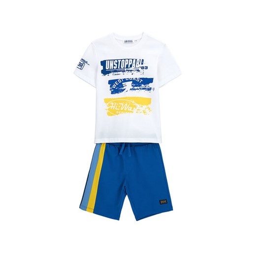Original Marines Komplet t-shirt i spodenki DFP4217YM Niebieski Regular Fit ze sklepu MODIVO w kategorii Komplety chłopięce - zdjęcie 183934751