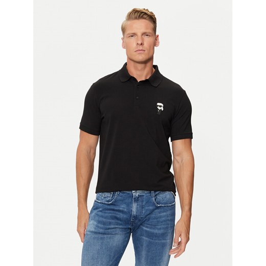 KARL LAGERFELD Polo 745022 500221 Czarny Regular Fit ze sklepu MODIVO w kategorii T-shirty męskie - zdjęcie 183934782