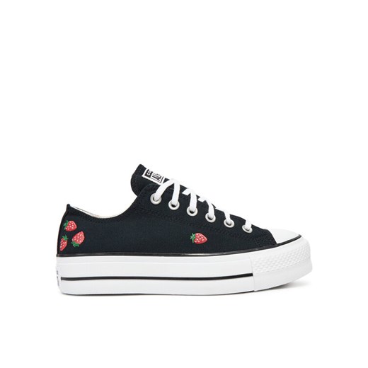 Converse Trampki Chuck Taylor All Star Lift Platform Embroidered Strawberries A14935C Czarny ze sklepu MODIVO w kategorii Trampki damskie - zdjęcie 183934790