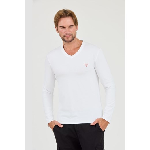 GUESS Biały longsleeve Core Tee, Rozmiar XXL ze sklepu outfit.pl w kategorii T-shirty męskie - zdjęcie 183936152