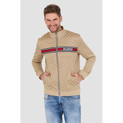 GUESS Beżowa męska bluza Korbin, Rozmiar XXL ze sklepu outfit.pl w kategorii Bluzy męskie - zdjęcie 183936183