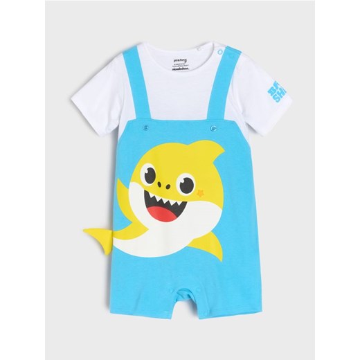 Sinsay - Rampers z elementami 3d Baby Shark - niebieski ze sklepu Sinsay w kategorii Odzież dla niemowląt - zdjęcie 183937073