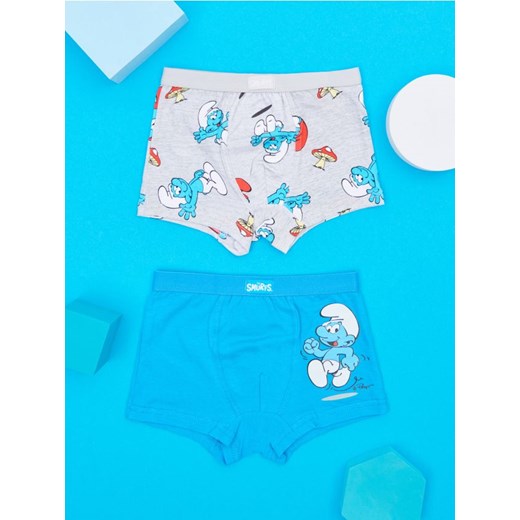 Sinsay - Bokserki 2 pack Smerfy - wielobarwny Sinsay 98/104 Sinsay
