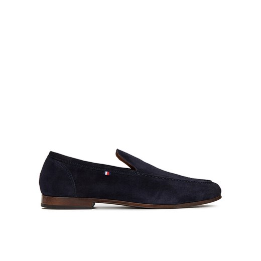 Półbuty Tommy Hilfiger Hilfiger Flexible Suede Loafer FM0FM05496 Granatowy ze sklepu eobuwie.pl w kategorii Półbuty męskie - zdjęcie 183937354