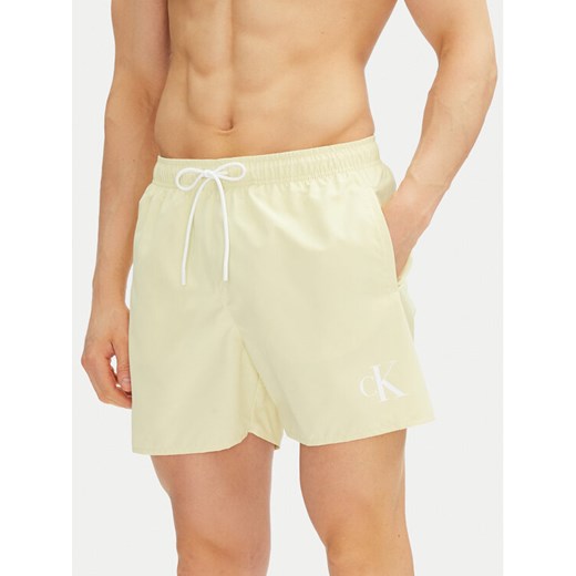 Calvin Klein Swimwear Szorty kąpielowe KM0KM01101 Żółty Regular Fit L MODIVO