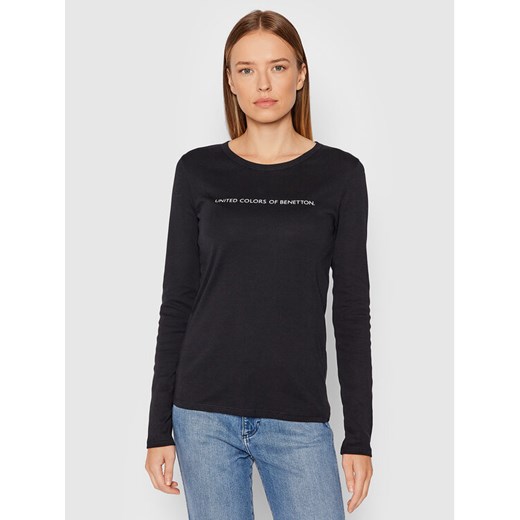 United Colors Of Benetton Bluzka 3GA2E16G0 Czarny Regular Fit ze sklepu MODIVO w kategorii Bluzki damskie - zdjęcie 183937962