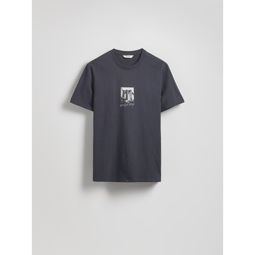 Reserved - T-shirt regular z nadrukiem - ciemnoszary ze sklepu Reserved w kategorii T-shirty męskie - zdjęcie 183939741