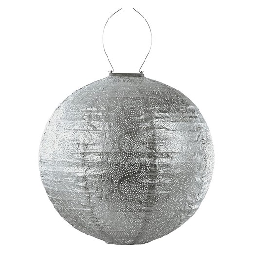 Lumiz Lampion solarny LED &quot;Tigres Rond&quot; w kolorze srebrnym - Ø 40 cm ze sklepu Limango Polska w kategorii Oświetlenie ogrodowe - zdjęcie 183940510