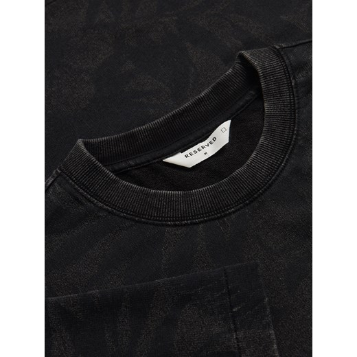 Reserved - T-shirt comfort z nadrukiem - czarny Reserved XL Reserved