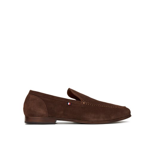 Tommy Hilfiger Półbuty Hilfiger Flexible Suede Loafer FM0FM05496 Brązowy ze sklepu MODIVO w kategorii Mokasyny męskie - zdjęcie 183941522
