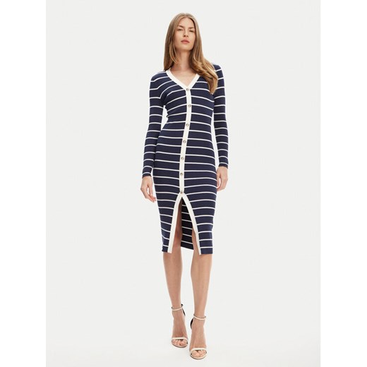 Guess Sukienka dzianinowa W5YK98 Z2YK2 Granatowy Slim Fit ze sklepu MODIVO w kategorii Sukienki - zdjęcie 183941532