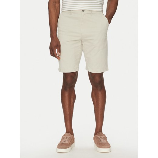 Calvin Klein Szorty materiałowe Modern Twill Reg. Straight Short K10K114068 Beżowy Regular Fit ze sklepu MODIVO w kategorii Spodenki męskie - zdjęcie 183941604