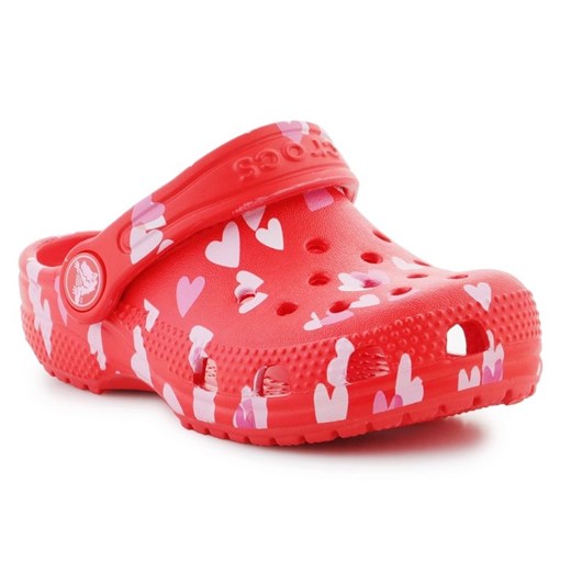 Klapki Crocs Classic Vday Clog T  209755-6ZR czerwone ze sklepu ButyModne.pl w kategorii Klapki dziecięce - zdjęcie 183944162