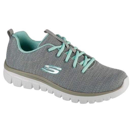 Buty Skechers Twisted Fortune 12614-GYMN szare ze sklepu ButyModne.pl w kategorii Buty sportowe damskie - zdjęcie 183944171