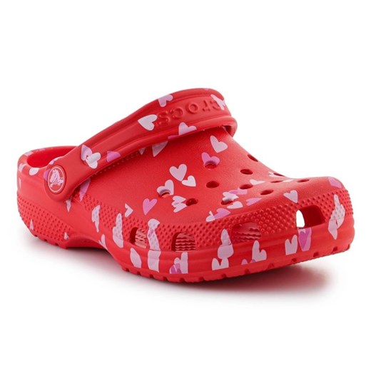 Klapki Crocs Classic vday Clog 209754-6ZR czerwone ze sklepu ButyModne.pl w kategorii Klapki dziecięce - zdjęcie 183944173