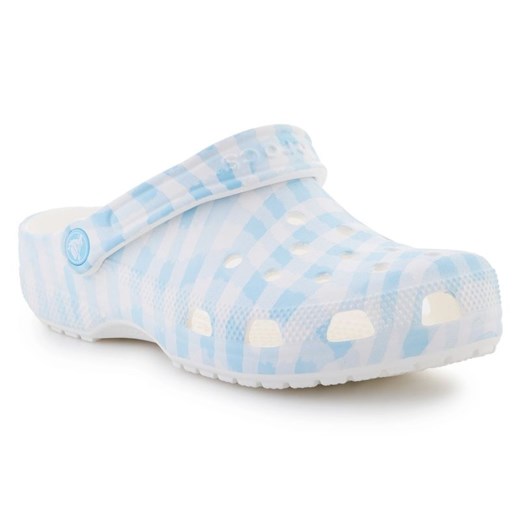 Klapki Crocs Classic Gingham Clog 211006-16S białe ze sklepu ButyModne.pl w kategorii Klapki damskie - zdjęcie 183944410