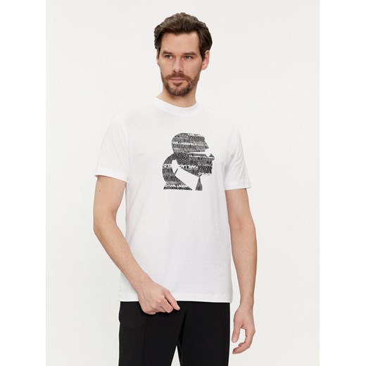 KARL LAGERFELD T-Shirt 755423 542241 Biały Regular Fit ze sklepu MODIVO w kategorii T-shirty męskie - zdjęcie 183944751