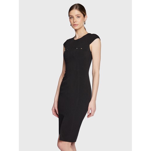 Elisabetta Franchi Sukienka koktajlowa AB-361-31E2-V390 Czarny Slim Fit ze sklepu MODIVO w kategorii Sukienki - zdjęcie 183944822