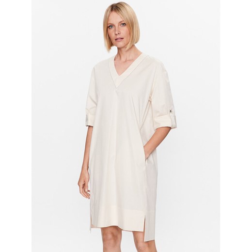 Peserico Sukienka codzienna S02878 Écru Relaxed Fit ze sklepu MODIVO w kategorii Sukienki - zdjęcie 183944862