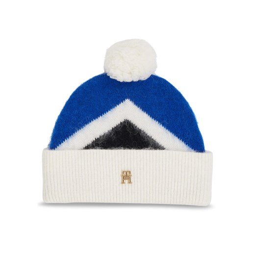 Tommy Hilfiger Czapka Th Evening Pompom Beanie Argyle AW0AW15305 Niebieski ze sklepu MODIVO w kategorii Czapki zimowe damskie - zdjęcie 183944884