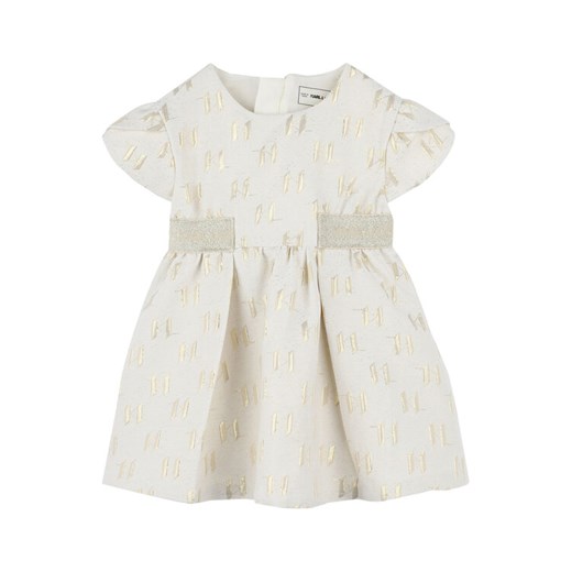 Karl Lagerfeld Kids Sukienka codzienna Z30515 S Écru Regular Fit ze sklepu MODIVO w kategorii Sukienki dziewczęce - zdjęcie 183944890
