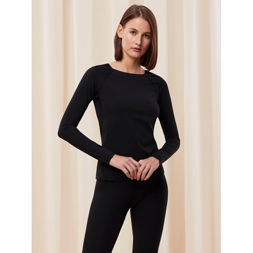 Triumph Bluzka Flex Smart Top LSL EX 01 10216446 Czarny Slim Fit ze sklepu MODIVO w kategorii Bluzki damskie - zdjęcie 183944910