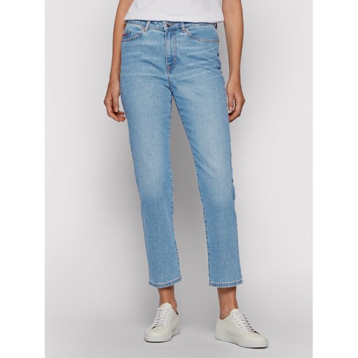 Boss Jeansy Straight Crop Vd 50452525 Niebieski Regular Fit ze sklepu MODIVO w kategorii Jeansy damskie - zdjęcie 183944941