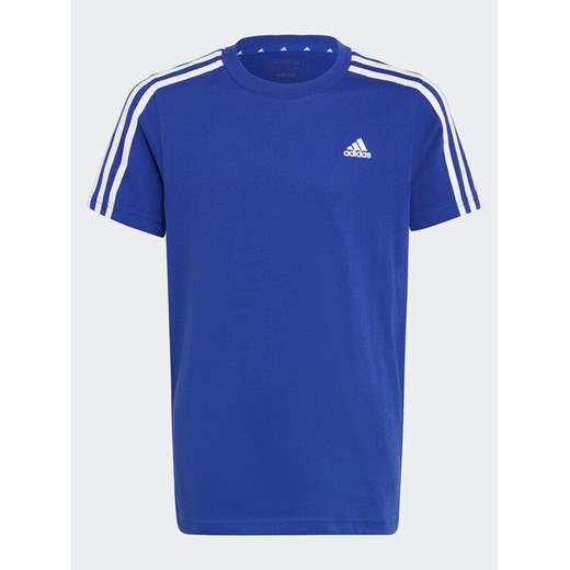 adidas T-Shirt Essentials 3-Stripes Cotton T-Shirt IC0604 Niebieski Regular Fit ze sklepu MODIVO w kategorii T-shirty chłopięce - zdjęcie 183944951