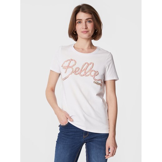 Fracomina T-Shirt FR23ST3003J401N5 Biały Regular Fit ze sklepu MODIVO w kategorii Bluzki damskie - zdjęcie 183944952