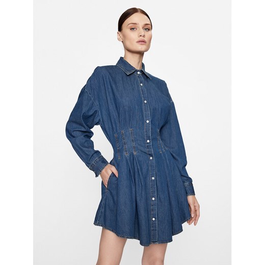 Hugo Sukienka jeansowa Kisitra 50499167 Niebieski Regular Fit ze sklepu MODIVO w kategorii Sukienki - zdjęcie 183945014