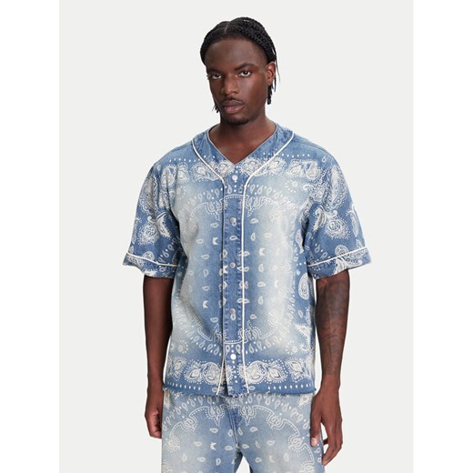 Karl Kani Koszula Paisley Denim Baseball PD00005371 Niebieski Regular Fit ze sklepu MODIVO w kategorii Koszule męskie - zdjęcie 183945142