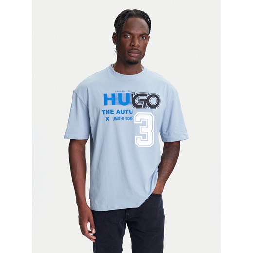 HUGO T-Shirt Nesite 50544168 Niebieski Loose Fit ze sklepu MODIVO w kategorii T-shirty męskie - zdjęcie 183945231
